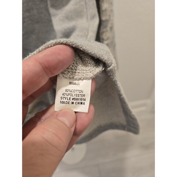 Newbury Kustom Gray Floral Embroidered Zip Up Hoodie Sweatshirt Cottagecore Boho - Picture 10 of 12